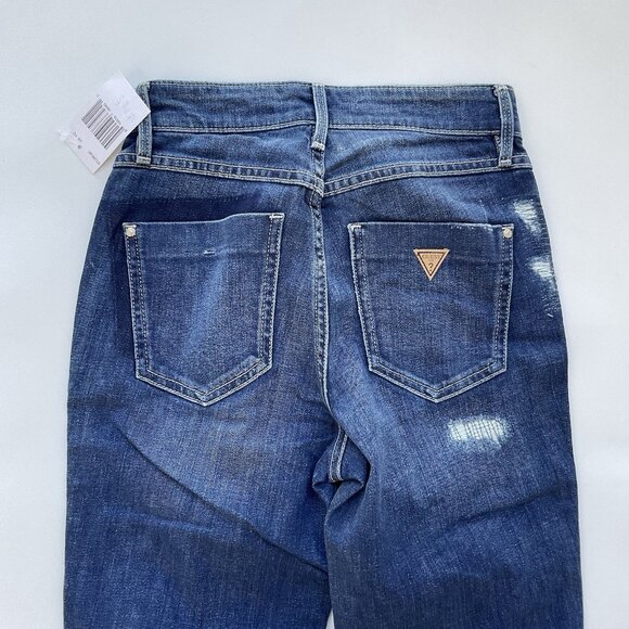 Guess Women’s 1981 High Rise Skinny Jeans Blue Distressed Wash Size 24 - Picture 13 of 14
